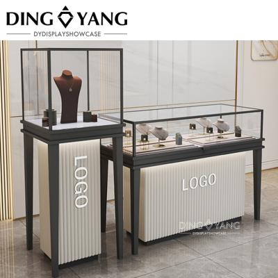 China Custom Jewelry Store Showcases With Storage Cabinet Metal Frame Output Voltage 12 V And Can Be Used Directly for sale
