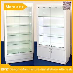 China Customized good quality wall glass jewelry display shelves with lighting for sale