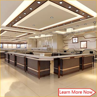 China Elegant 3d rendering customized glass jewellery shop counter design for sale