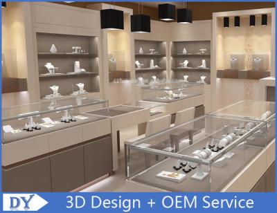 China Fashion Jewelry Store Interior Showroom Display Cases MDF + Tempered  Glass for sale