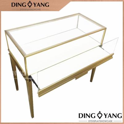 China High End Brush Bronze Stain Steel Jewelry Showcase Display 1200X550X950MM for sale