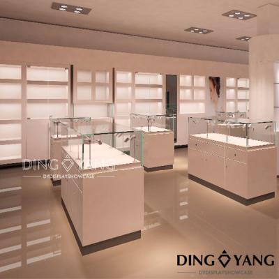 China Showroom Glossy Lockable Jewelry Showcase Display for sale
