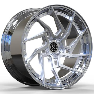 China Custom 2-PC Forged Aluminum Alloy Rims Bugatti Veyron Staggered 20 And 21 Inch for sale