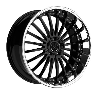 China 18 19 20 21  inch customize 2 piece forged negative offset offroad SUV wheel rim 5x120 for sale