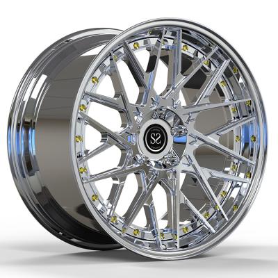 China Fit for Mercedes Benz S550  5x112  Polish  Custom 2-PC Alloy Rims staggered 20 and 21 for sale