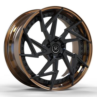 China Fit to Audi A3 Custom Bronze 2-PC Forged Alloy Rims 18 and 19 inches 5x112 Bolt Pattern for sale