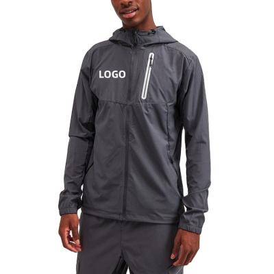 China OEM logotipo personalizado marca roupas de rua masculina pista de esportes ao ar livre 100% poliéster zip up windbreaker jaqueta para homens à venda