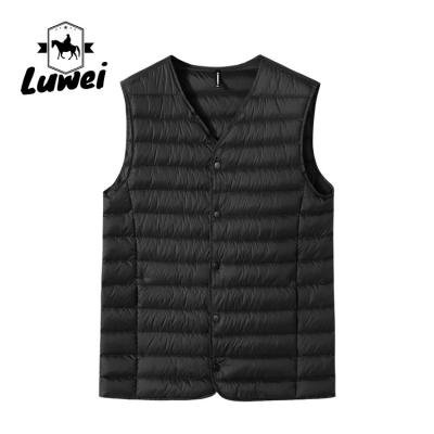 Китай V Neck Bubble Vest Jacket Polyester Легкий спортивный жилет на открытом воздухе продается