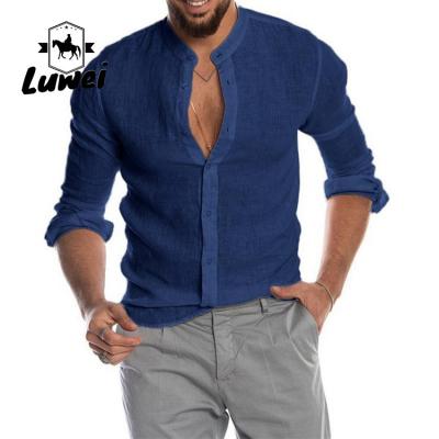 China Casual Men Shirts Apparel Cotton Single Breasted Long Sleeve Print Shirts for sale