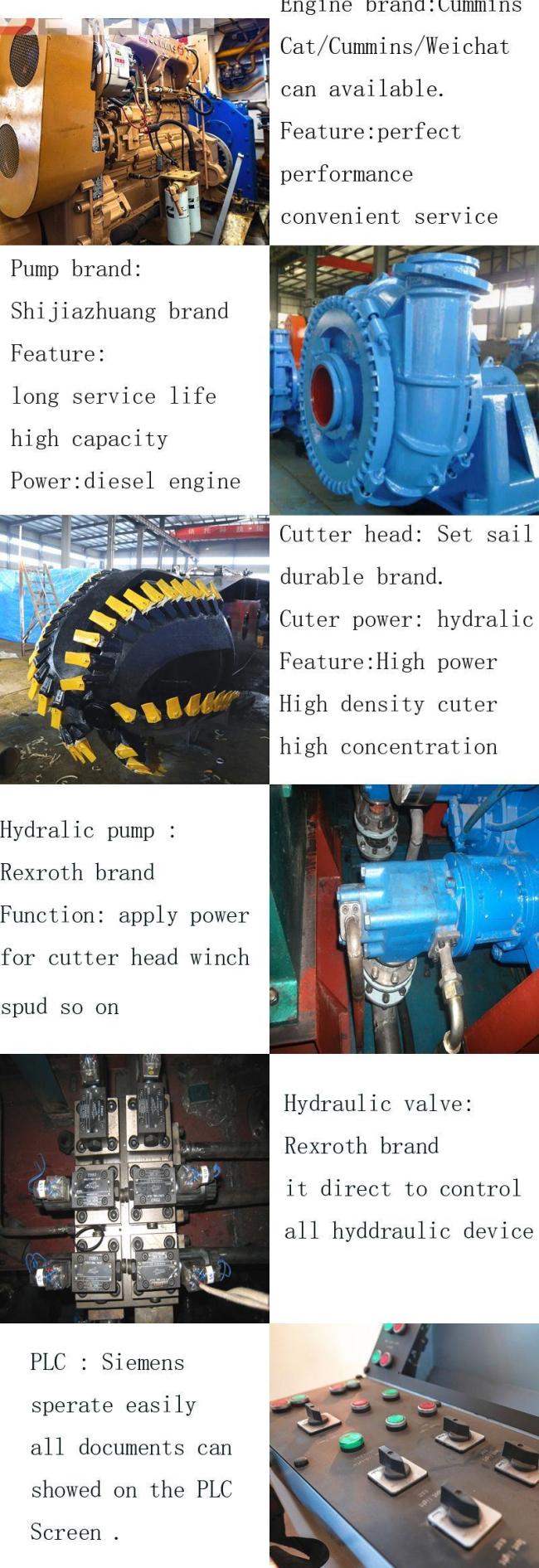 Water Flow 5000m3 River Sand Dredger with Diesel Engine