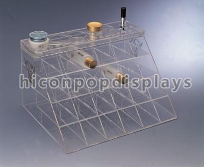 China Customized Counter Top Acrylic Cosmetic Organizers With Slot Pocket for sale
