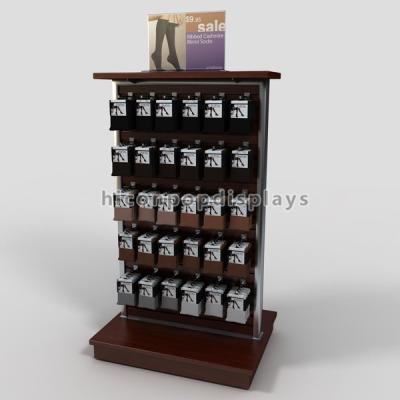 China Retail Store Fixtures Wood Slatwall Display Stands Double Sided For Footwear Products for sale