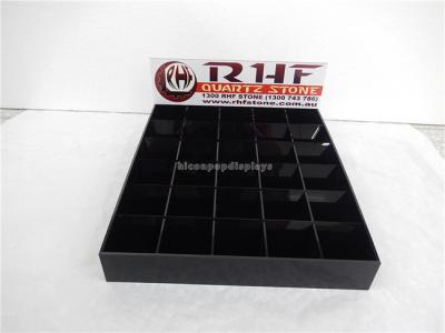 Chine L'acrylique noir couvre de tuiles le support d'affichage, 30 morceaux polissant les présentoirs en céramique à vendre