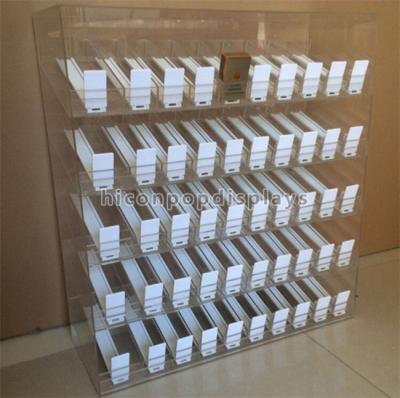 China 50 Pushers Clear Acrylic Frame Tobacco Display Case For Retail Store Tabletop for sale