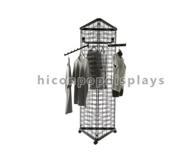 China 3 Way Retail Store Fixtures Movable Gridwall Display Stand Freestanding For Garments for sale