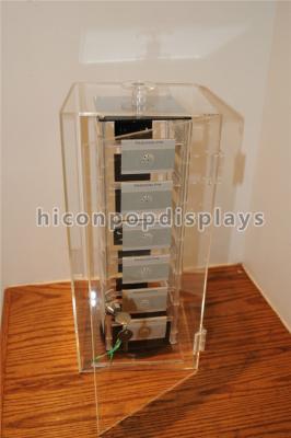 China Rotating Jewelry Acrylic Display Case , Plexiglass Lucite Acrylic Tower Showcase for sale