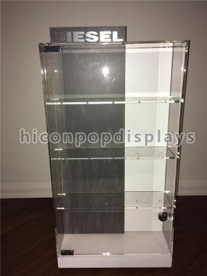 China Counter Top Acrylic Display Case Metal Base Watch Display Units Double Sided for sale