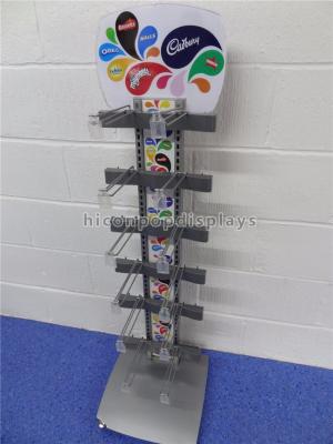China Freestanding Metal Chocolate Sweet Display Stand 12 Hooks For Snacks Store for sale