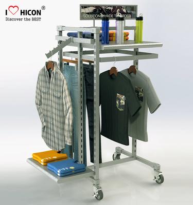 China MOQ 20pcs Clothing Store Fixtures Factory Price Metal Clothing Rack For Retail Store for sale