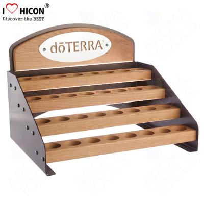 China Wood 4 Layer Cosmetic Display Stand Custom Cosmetic Retail Displays For Essential Oil for sale