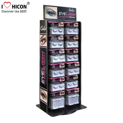 China Advertising Table Top Metal Acrylic Eyelash Display Stand Rotating For Beauty Product for sale