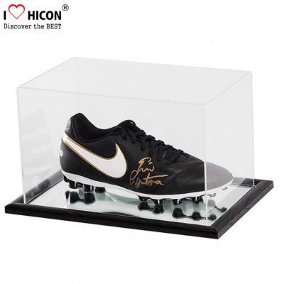 China Dustproof Custom Clear Acrylic Football Sneaker Shoes Display Case for sale