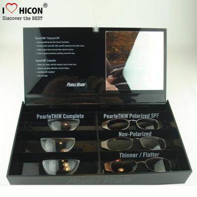 China Black Acrylic Sunglasses Display Case Countertop Visual Glasses Store Display Showcase for sale