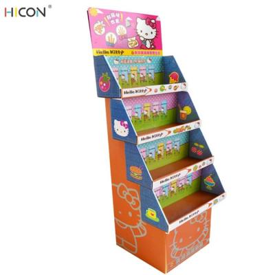 China Lovely 4-Tier Custom Cardboard Card Toys Display Stand for sale