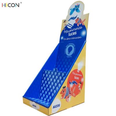 China 2-Tired Blue Cardboard Custom Counter Display Boxes for Retail Store for sale