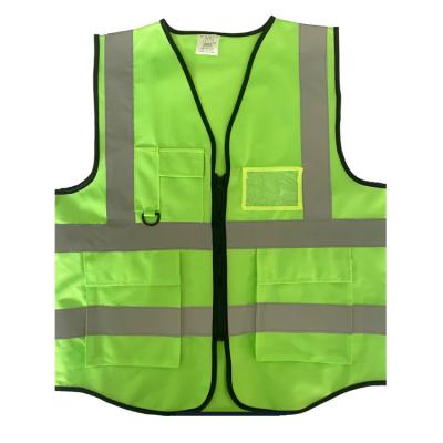 China Hi Vis Manufacturer Quality Reflective Zipper Front Safety Vests Customize Logo With Mult pockets for sale