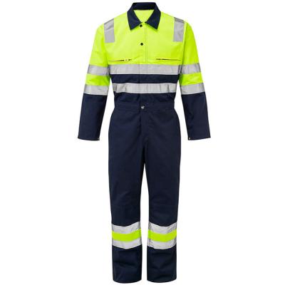 China Fire Retardant Reflective Safety Coveralls Cotton Hi Vis Waterproof Coveralls for sale