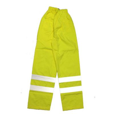 China Yellow Windproof Reflective Safety Pants With Zipper Closure for sale