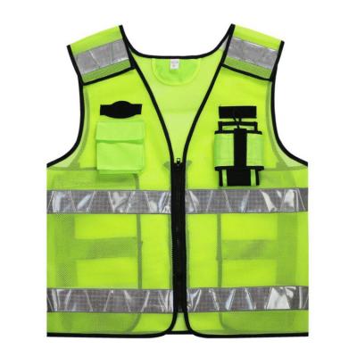 China Custom Logo Fluorescent Safety Vest ODM High Durability Mens Hi Vis Vest for sale