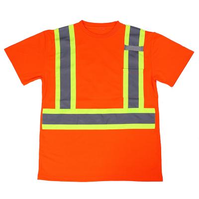 中国 ユニセックス反射式安全シャツ 洗える OEM 高可視性Tシャツ 販売のため