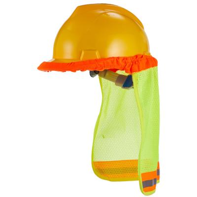 China Polyester Breathable Hard Hat Shade Accessories Orange Hard Hat Neck Shield for sale