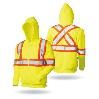 China OEM Reflective Safety Hoodies Reflective Construction Hoodies With Long Sleeve for sale