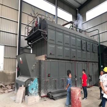 China Straw Biomass Fired Chain Grate Steam Boiler Double Drum With PLC Control System for sale