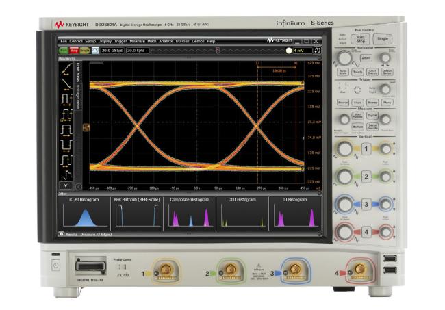 Keysight Agilent DSOS804A Oscilloscope display interface
