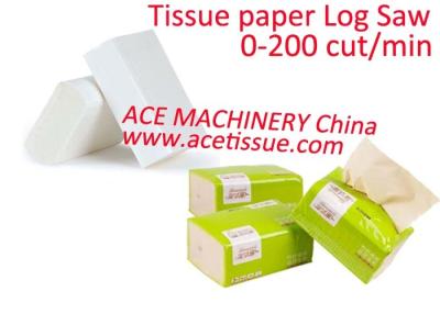 China Fully Automatic Plc Tissue Paper Cutting Machine Speed 200 Cut Per Minute for sale