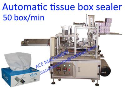 China 50 Box / Min Facial Tissue Paper Box Packing Machine for sale
