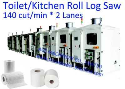 China Double Lanes Logsaw Tissue Paper Cutting Machine for sale