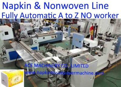 China Automated Two Colors Printing 1/6 tallfold Napkin Production Line for sale