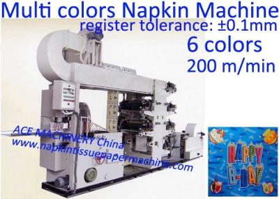 Chine Machine d'impression de serviette de cocktail avec le ± 0.1mm de tolérance d'impression de quatre couleurs à vendre