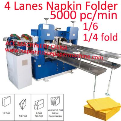 China Super High Speed 4 Lines Automatic Napkin Machinery For Z Fold Paper Napkin 5200 Sheet/Min for sale
