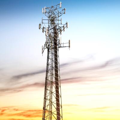中国 電流を通された鋼鉄移動体通信タワーは地上分野200フィートの取付けた 販売のため