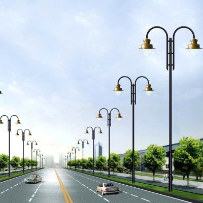 China Classic Style Galvanized Steel Street Light Pole / Garden Yard Lamp Post for sale