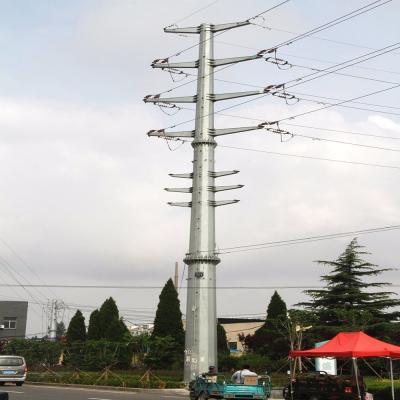 China Torres de aço da linha elétrica do metal da torre Q345 da transmissão tubular alta do mastro à venda