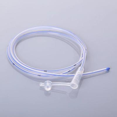 China Disposable Silicone Coated Catheter Silicone Stomach Feeding Tube 8-24FR for sale