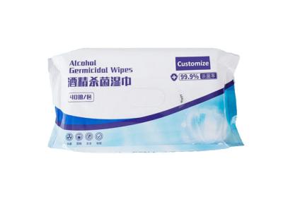 China 75% Alcohol Wet Wipes , Disposable Antiseptic Wipes For Adult for sale