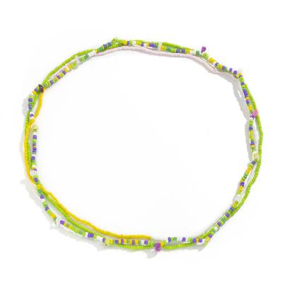 China Female Multi Layered Beaded Necklace Smooth , Portable Colorful Choker Necklace for sale
